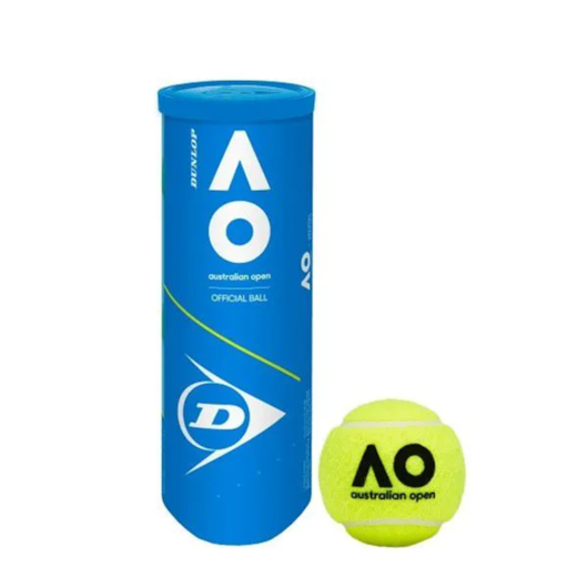 BOLA DE TENIS DUNLOP AUSTRALIAN OPEN TUBO COM 3 UNIDADES