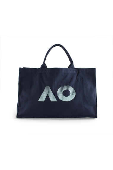BOLSA DE COMPRAS TEXTURIZADA COM LOGO TIPO AO - REF 240351NAVYUOSFA
